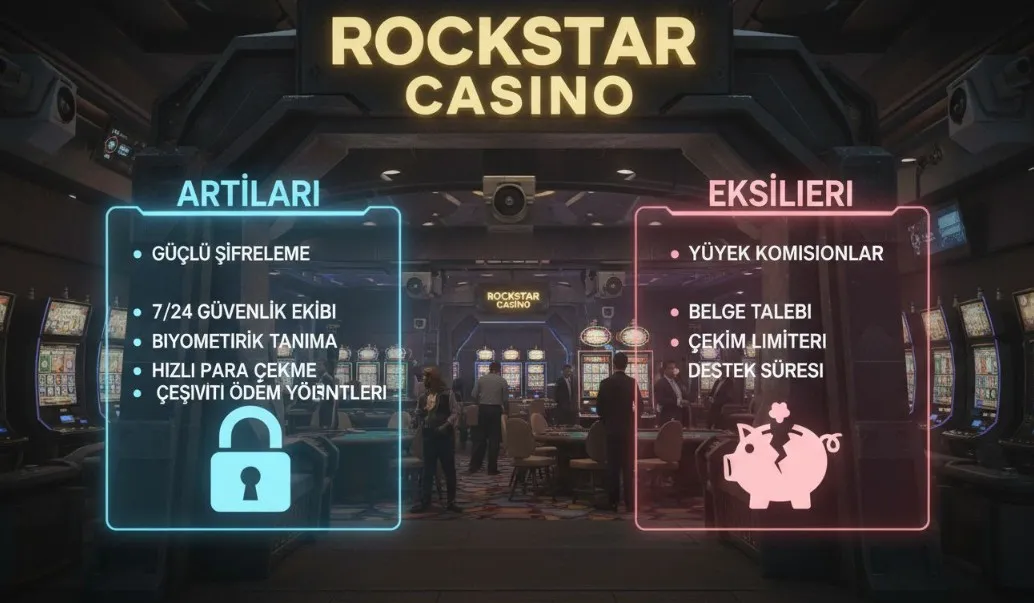 Rockstar Casino: güvenlik ve ödeme koşulları açısından artılar ve eksiler